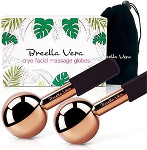 BreellaVera Ice Globes For Facials - Face Massager And Ice Roller Globe - Facial Ice Globes For Anti Aging, Reducing Puffiness, Inflammation and Bags Under Eyes - Cryo Globe Sticks For Cooling Massage