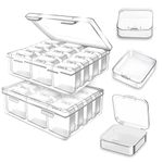 Bead Organizer, 24 Pack Mini Clear Plastic Organizer Storage Containers, Craft Storage Organizer for Diamond Painting Supplies, Jewelry Making, Parts - Clear