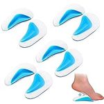 QincLing 8 Pcs Gel Arch Support Insoles, Gel Arch Pads Feet Gel Pads Gel High Heel Inserts Plantar Fasciitis Pad Orthotic Arch Shoe Insoles Arch Support Foot Cushion Pads for Women Men Flat Feet