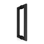 CKB 8" Shower Door Pull Back to Back Round Handle Compatible with 1/3" to 1/2" Thickness Glass for Frameless Shower Doors, Matte Black with 304 Stainless Steel