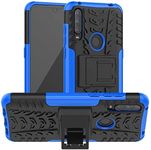 HAOTIAN Mobile Phone Case for Alcatel 1S 2020 Case, Rugged TPU/PC Hybrid Armor Protective Case. Anti-Scratch PC Back Panel Shell + Shockproof TPU Inner Protective Cover + Foldable Brackets. Blue