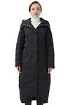 Orolay Women's Hooded Puffer Down Coat Long Winter Jacket Black L