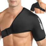 Comfitech Large Shoulder Ice Pack Wrap Rotator Cuff Cold Therapy Compression Sleeve for Better Putting On & Off, Arm Ice Packs for Injuries Reusable Shoulder, Swelling