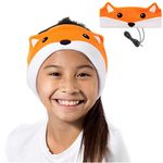 CozyPhones Kids Headphones Volume Limited with Ultra-Thin Speakers Soft Fleece Headband - Perfect Children's Earphones for Home and Travel - Fox