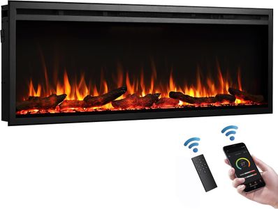 FLAMME 50" Slim Electric Fireplace – Wall Mounted, Modern Design