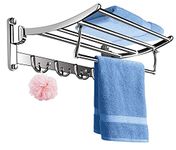 FORTUNE Classic Stainless Steel Folding Towel Rack for Bathroom | Towel Stand | Towel Hanger | Bathroom Accessories (18 Inch)