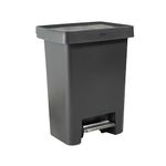 Rubbermaid High-Capacity Step-On Trash Can, 19 Gallon, Charcoal, Stainless-Steel Pedal, for Home/Kitchen/Common Space