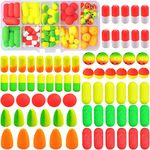 SHADDOCK Fishing Foam Floats Beads Kit Pompano Fishing Rigs Floats Fishing Rig Making Kit for Surf Fishing Live Bait Rig Bottom Rig Spinner Making Float for Trout Catfish (75pcs/box)