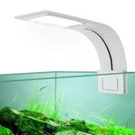 VAYINATO Petzlifeworld Super Slim LED Aquarium Light Plants Grow Lighting Creative Clip-on Lamp (White Shell, WRGB X5)