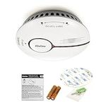 Smoke Alarm, Fire Alarm 10 Years Life Smoke Detector with LED Indicator&Test Button, Replaceable Battery,Conforms to EN14604 Standard, Sound and Flash Alarm 85dB/3m for Home Kitchen, Easy Install