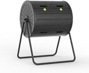 KFY Compost Bin Outdoor Compost Tumbler Resin Ventilated Easy to Use Waterproof UV Protected for Garden Kitchen Yard, Black