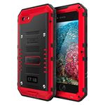 Beeasy Case for iPhone 8/7/SE 2022/SE 2020 Shockproof Waterproof Built-in Screen Protector,Cover Strong Tough Heavy Duty Armour Military Protective, Full Body Drop Proof Bumper for Outdoor Sport,Red