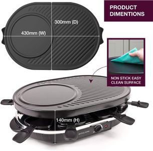 Andrew James 8-Person Raclette Grill – Non-Stick Tabletop Party Grill