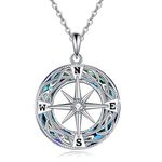 ONEFINITY Compass Necklace Sterling Silver Celtic Knot Graduation Friendship Talisman Travel Inspirational Gift Jewelry Gifts for Women Girls