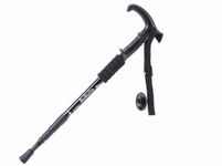 ADS Medi Care Walking Stick Lightweight Aluminium Trekking Pole Hiking Flexible Stick Walking Cane (Black)