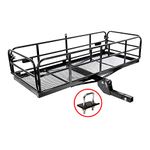 60 inch x 24 inch x 15 inch Folding Hitch Mounted Cargo Carrier Hitch Luggage Basket Storage Rack Extra-Thick Steel Constructed for Truck or SUV 2″ Hitch Receiver(Required) only