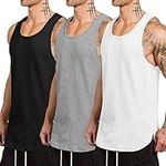 COOFANDY Men's 3 Pack Workout Tank Top Gym Muscle Tee Fitness Bodybuilding Sleeveless T Shirts