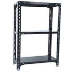 Mil-Nil Prime CRC Sheet 3 Shelf Multipurpose Slotted Angle Rack, 36 x 24 x 12 Inch (Grey) 16 Gauge Angles