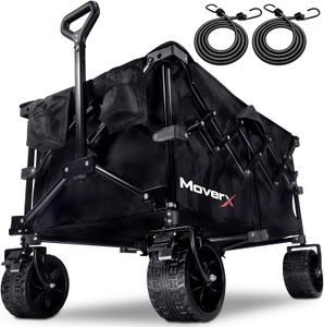 MoverX 200L Folding Trolley – Black Collapsible Utility Cart