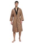 Ravaiyaa - Attitude is everything Cotton Men's Bathrobe Sleepwear Spa Wear Nightdress (Beige Black Panther)