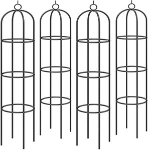 Gardebruk 4X Obeliscos Rosas Enrejados Plantas Trepadoras 200x40cm Soportes Decorativos Jardín Columnas Arcos Rosales