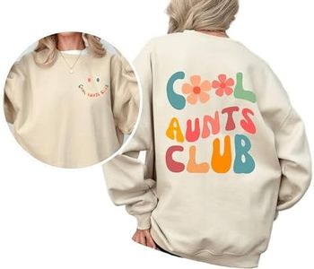 IHK Cool Aunts Club Sweatshirt, Aunt Valentines Day Gift, Cool Aunt Sweatshirt, Aunt Birthday Gift,, Sand, Medium