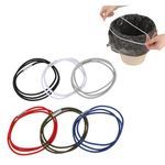 COMNICO Garbage Can Bands, 6Pcs Durable Trash Can Bag Holder with Strong Elasticity Adjustable Large Trash Can Rubber Bands Fits 8-33 Gallon Trash Cans Elastic Band Loop for Kitchen Tables Picnic