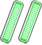 BASIKER BS3 Marine LED Boat Light (2x2000LM 60LED), 10-36V, 316 Stainless Steel, IP68, Air or Underwater, Surface Mount Designed for Cruise Ships, Yachts, Boats, Sailboat, Pontoon, Transom (Green)