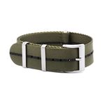 WAMD Seat Belt Smooth Nylon Fabric NATO Watch Straps/Bands - Choice of Colour & Width (Army Green and Black, 20 mm)