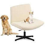 Fuloon Armless Chair Slipcover, Waterproof Criss Cross Chair Cover, Office Desk Chair Covers Stretchable, Mid Back Wide Seat Accent Chair Covers Without Arms for Computer Task Vanity Chairs