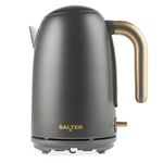 Salter Pebble Kettle – 1.7 L Fast Boil Electric Tea Kettle, Removable Limescale Filter, Water Level Indicator, 360° Swivel Base, Viewing Window, Boil Dry Protection, Flip Lid, 3kW, Charcoal