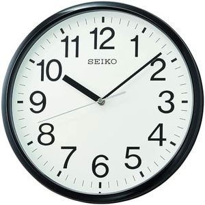 SEIKO 12 Inch Business Wall Clock, Black