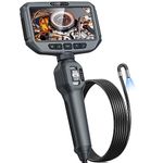 Two-Way Articulating Endoscope Inspection Camera, DEPSTECH 5" IPS Screen Inspection Camera with 210° Articulated Endoscope, 6.2MM Tiny Inspection Camera with Light for Automotive Mechanic (4.92FT)