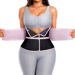 SHAPELLX Sauna Waist Trainer Women Tummy Control Sweat Band Belt Pink XL
