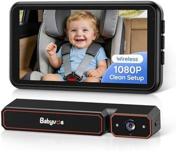 Babyvue Wireless Baby Car Monitor Fast Setup, 3X Zoom Car Baby Camera with HD1080P IR Night Vision, 5.2" Display Backseat Camera for Kids