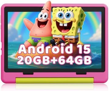 Kids Tablet,Android 15 Tablet with HD Display,10.1 inch,Parental Control & Kids Mode, Octa-Core, GMS Certified,20GB RAM 64GB ROM,1TB Expandable, 5000mAh Battery, Dual Camera, Protective Case,Pink