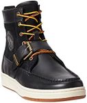 POLO RALPH LAUREN Men's Ranger Leather Sneaker Boot Fashion, Black, 9