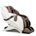 HCI eRelaxic 4D Full Body Massage Chair - Smart Back Mechanism, Zero Gravity Recliner, Full Body Stretch, Heat Therapy, 107 Air Bags, 145 cm Long SL Guide Rail, Blutooth (White - Coffee Brown)