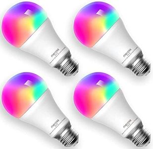 meross Smart Wi-Fi LED Bulb, E27 Light Bulb, Multiple Colors, RGBCW, 60W Equivalent, Compatible with Alexa, Google Assistant, SmartThings, No Hub Required, 4 Pack