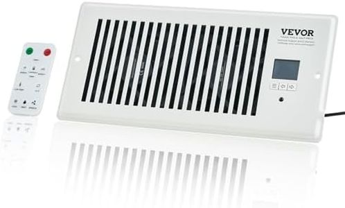 VEVOR Register Booster Fan, Quiet Vent Booster Fan Fits 4” x 10” Register Holes, with Remote Control and Thermostat Control, Adjustable Speed for Heating Cooling Smart Vent, White