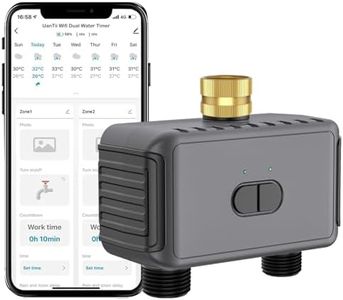UanTii Smart Irrigation Water Timer 2 Outlet Tuya WiFi Sprinkler Timer for Garden Hose,Smart Water Valve Controller,APP Control,No Hub Required,Woks with Alexa and Google Home