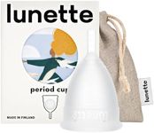 Lunette Menstrual Cup – Best Reusable Period Cup – Wear for 12 Hours and Reuse up to 10 Years, Clear Size 2 for Moderate to Heavy Flow