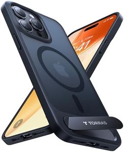 TORRAS [Invisible Titanium Stand for iPhone 14 Pro Max Case [12FT Military Shockproof ] [TOP N56 Magnets] [20W Fast Charging] Truly Completely Flat & Slim Case iPhone 14 Pro Max Cover - Pstand Black