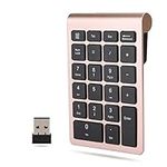 22 Keys Number Pads, Numeric Keypad Portable 2.4 GHz Number Keyboard Financial Accounting Number Keyboard for Laptop, PC, Desktop, Surface pro, Notebook, etc.(Rose Gold)