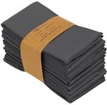 Ruvanti Cotton Dinner Napkins 12 Pack (18" X18"), Cloth Napkins Soft and Comfortable Reusable Napkins - Durable Linen Napkins - Perfect Table Napkins/Dark Grey Napkins for Family Dinners, Weddings.