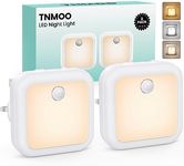 TNMOO Night Light Plug in Wall, Motion Sensor Lights Indoor Plug in Night Light, 2 Pack Night Light Kids 3000K Warm White, 3 Modes, Dimmable LED Night Light for Hallway, Stair, Bedroom, Garage, Kids