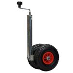 Twin Pneumatic Jockey Wheel For Trailers | 200kg MAX N.W.L | Balloon Tyres Better on Soft Ground E.g. Sand/Soil | Telescopic Trailer Stand | Overall Height 690-900mm | Ideal Choice for Small Boats