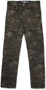 X RAY Boys Denim Jeans (4-20), Big Boy & Little Kids Stretch Slim Fit Pants, Distressed Ripped Biker Jeans for Boys, Olive Camo, 6
