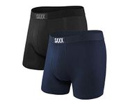 SAXX Men's Underwear -ULTRA Super Soft Briefs with Fly and Built-In Pouch Support- Underware for men– Pack of 2, Black/Navy, X-Large