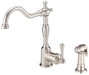 Danze D401157SS Opulence 1.75 GPM Single Handle Kitchen Faucet w/ Spray Nozzle (Stainless Steel)